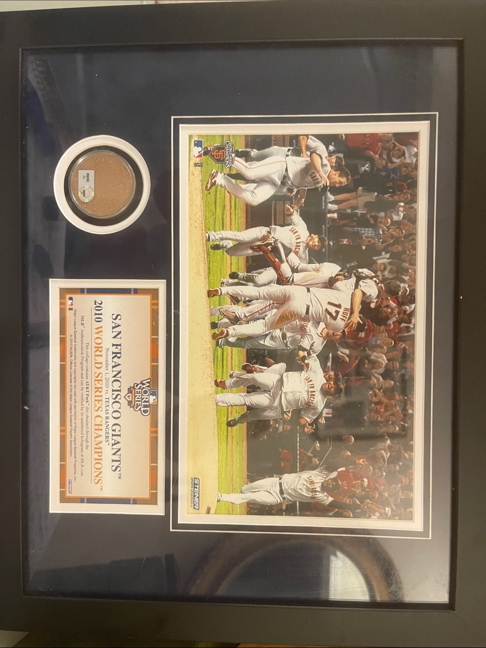 San Francisco Giants 2010 World Series Commemorative Framed w/ sand from park